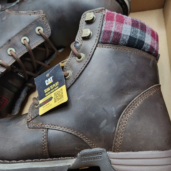 Caterpillar womens Kenzie Steel Toe work boots brown 9 wide - Picture 10 of 12